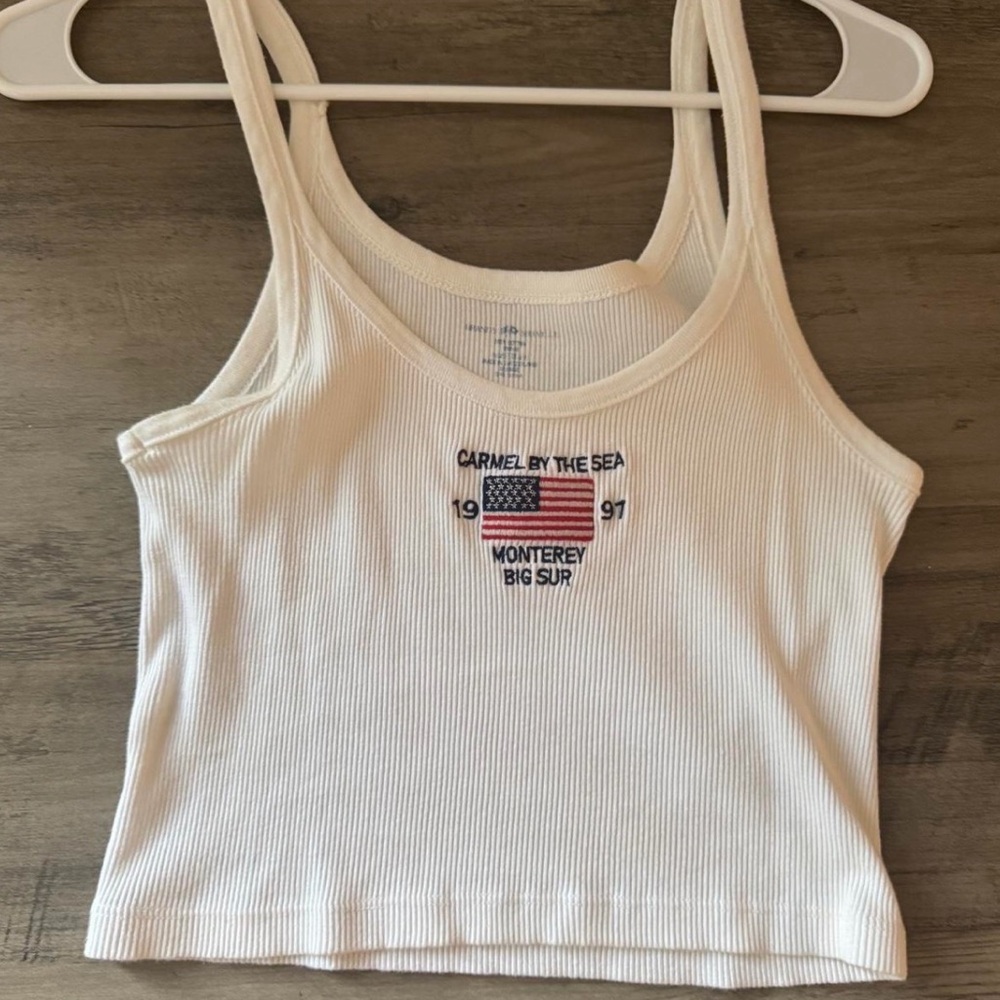 brandy melville white tank vest cami top coquette Y2K ♡